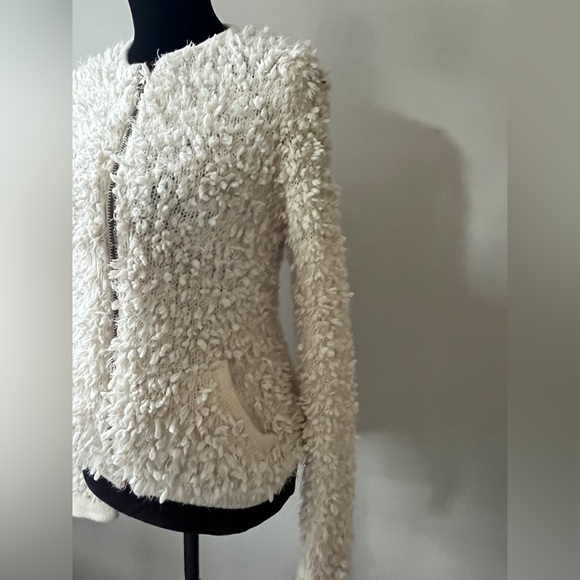EUC- Forever 21 zip up jacket- size Medium- cream color - Picture 2 of 14